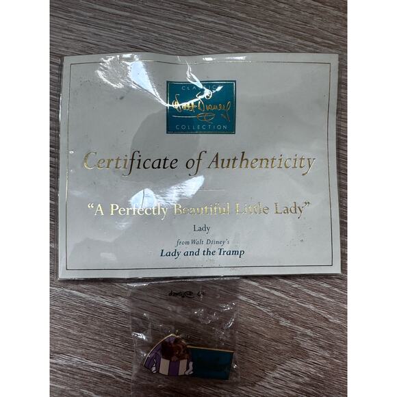 Vintage Disney|Lady & The Tramp|Perfectly Beautiful|Letter & Pin - Picture 2 of 6
